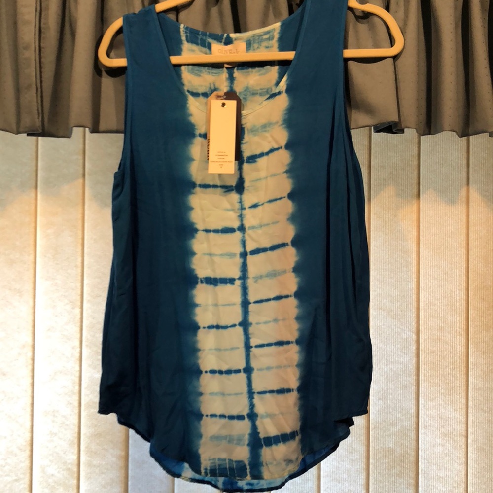 Blue and white tank top